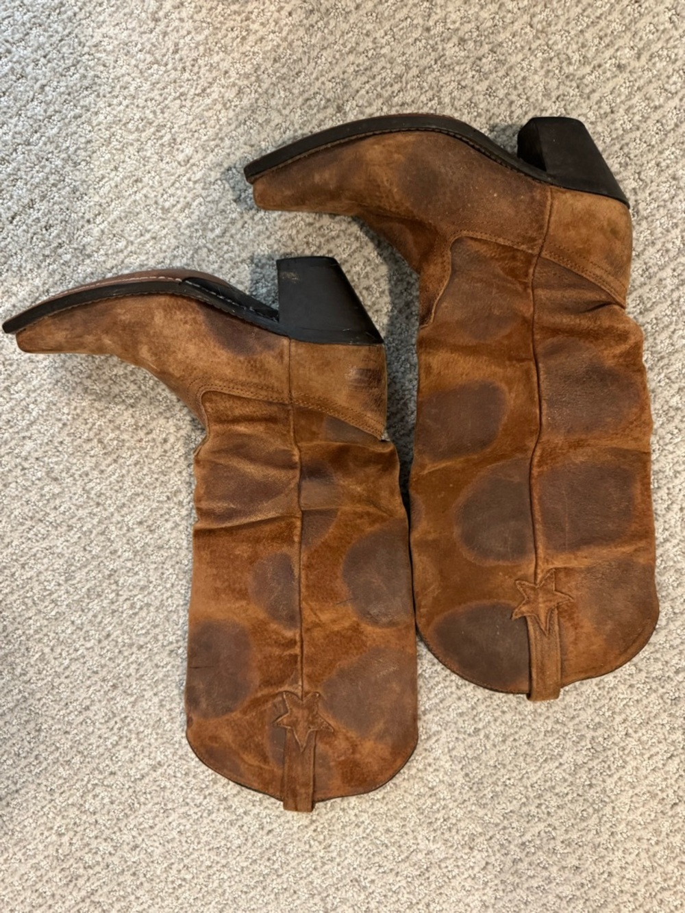 dingo Brown Leather cowboy Boot Sole with Stitched Edge